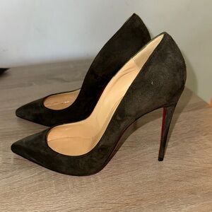 Christian Louboutin Pigalle Pumps - Olive Suede